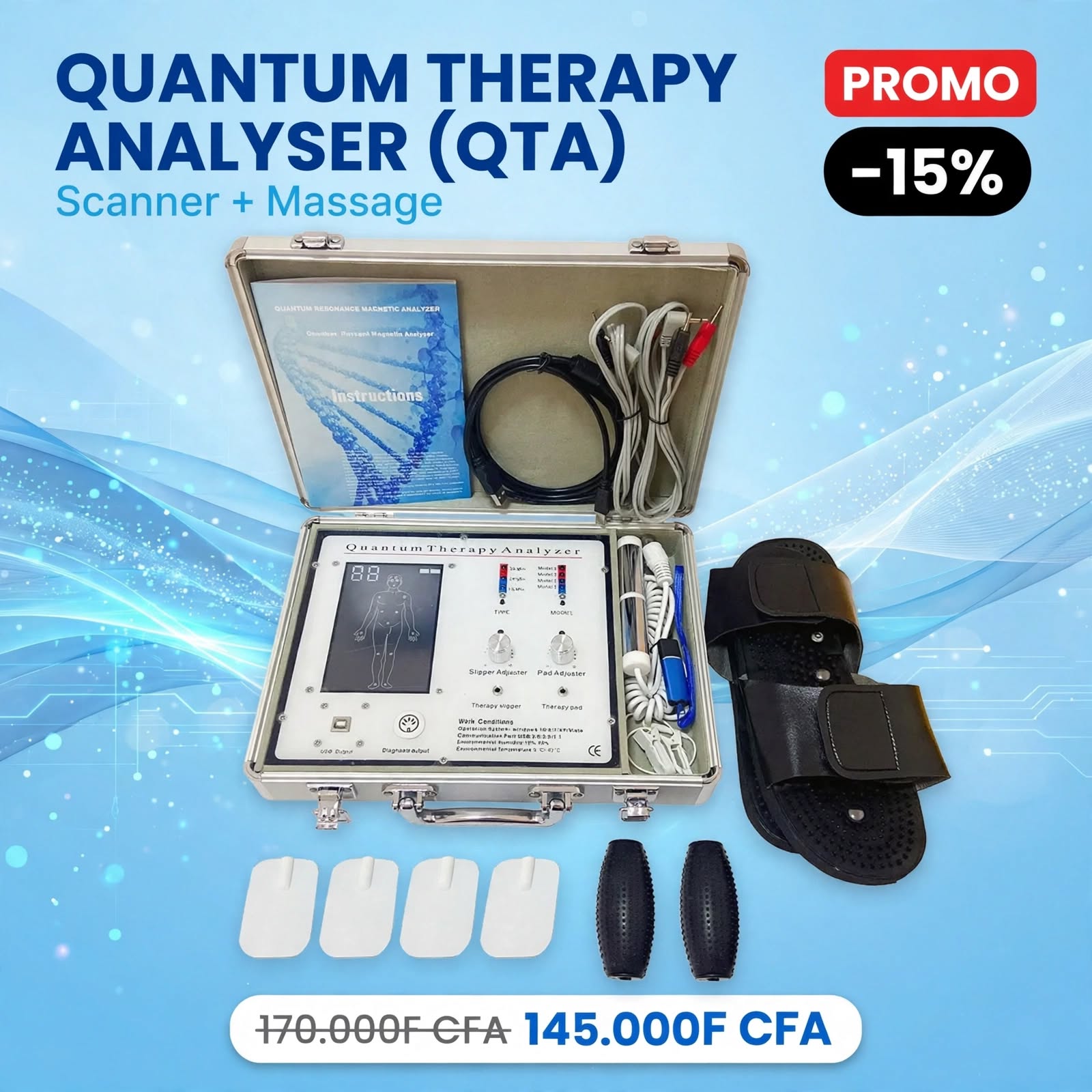 Machine Quantum Therapy Analyzer avec fonction de massage